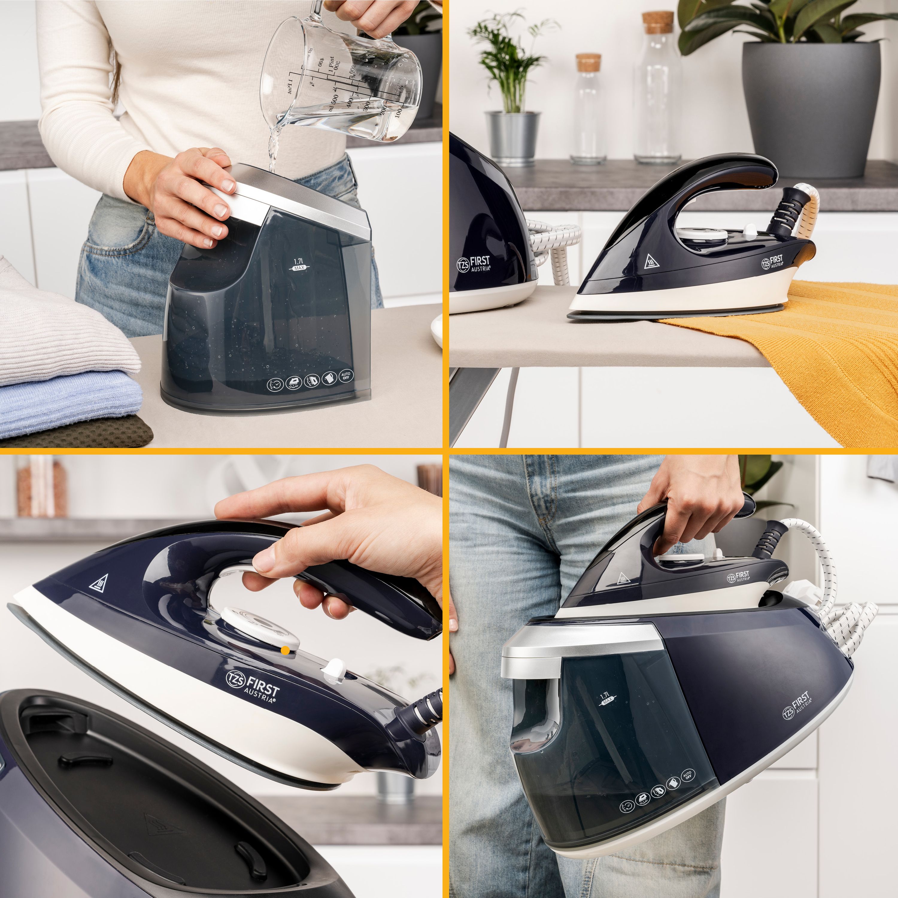 Steam Ironing Station 1.7 L, 6 Bar Pump Pressure, Ceramic Soleplate