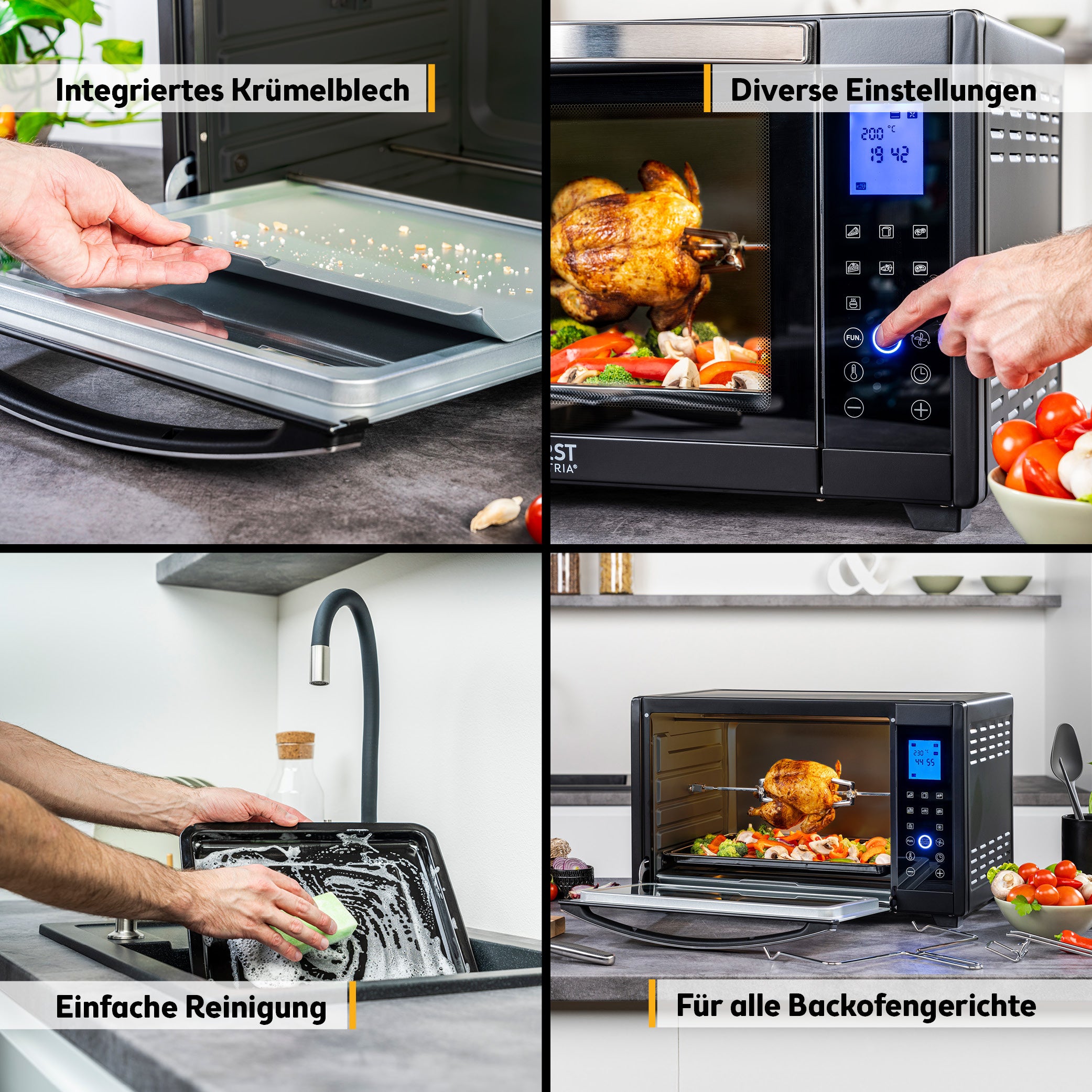 Digital Mini Oven 45 L, with Convection, Rotisserie Spit
