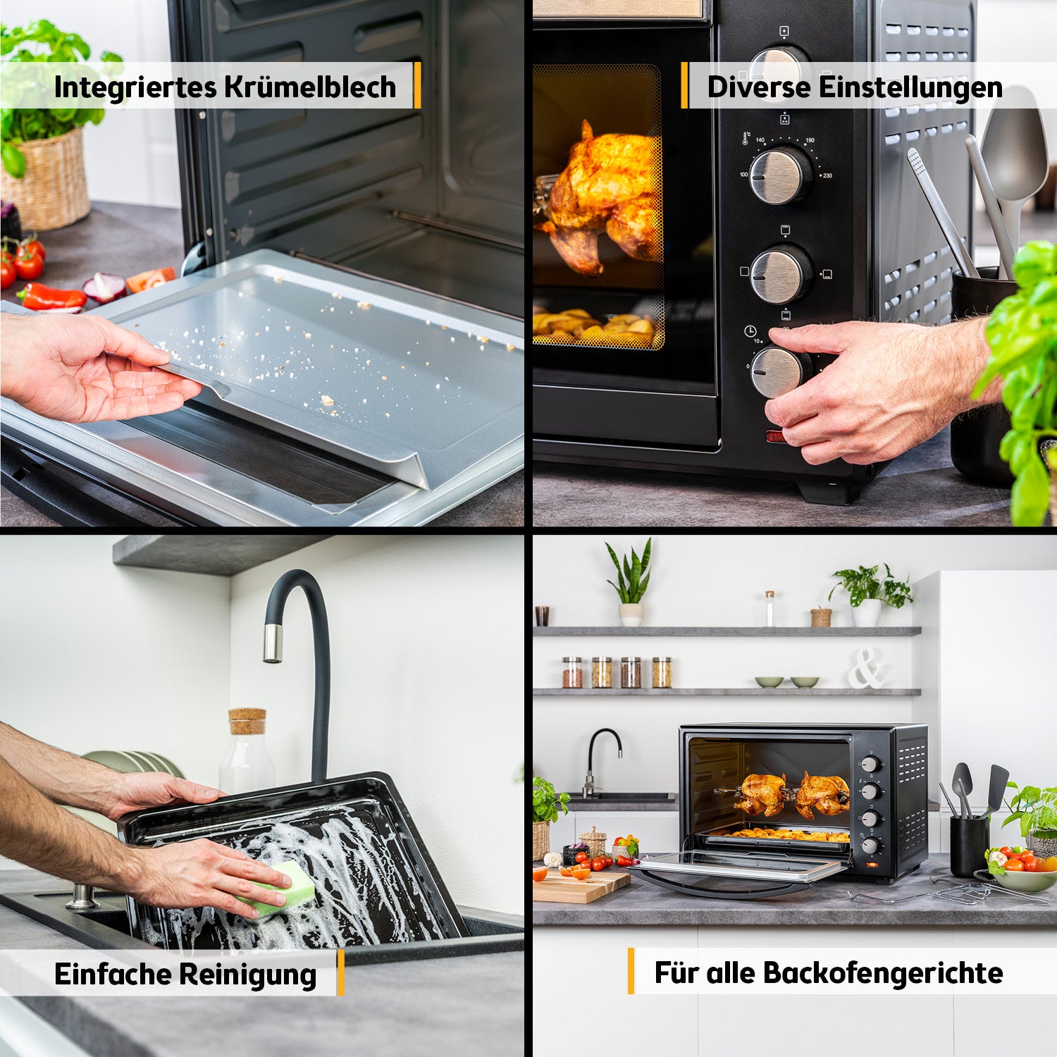 Mini Oven 60 L, with Convection, Rotisserie Spit