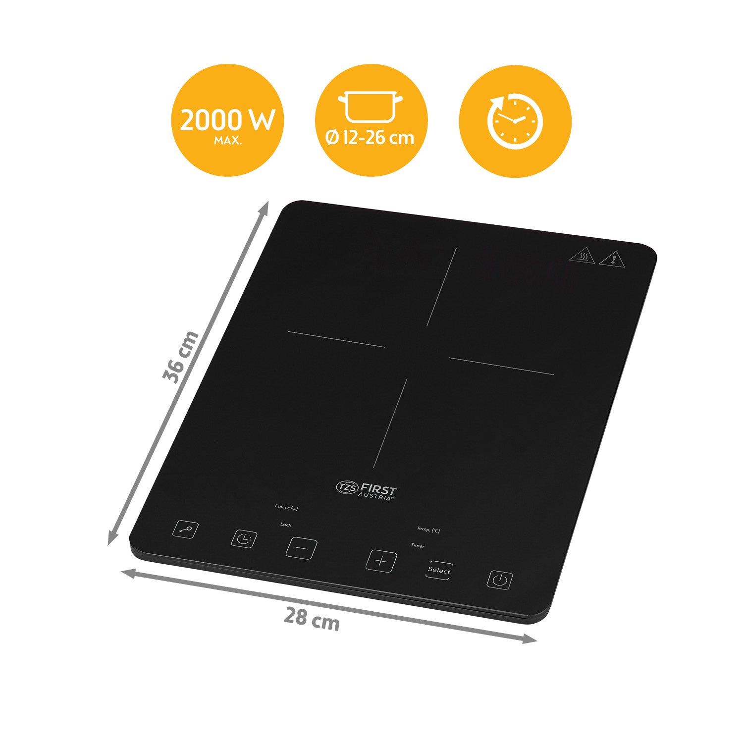 Induction Hotplate 2000 W, Touch Control, with Timer