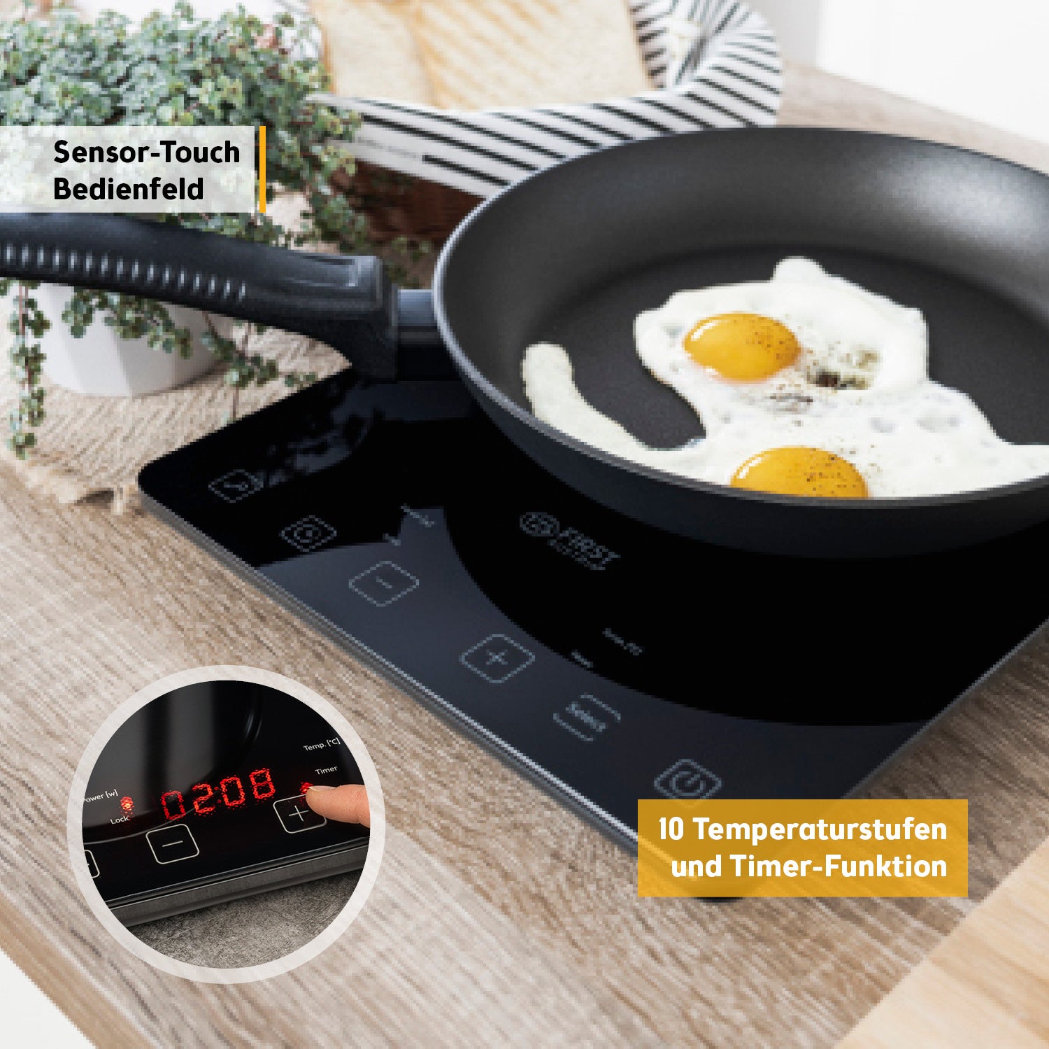 Induction Hotplate 2000 W, Touch Control, with Timer