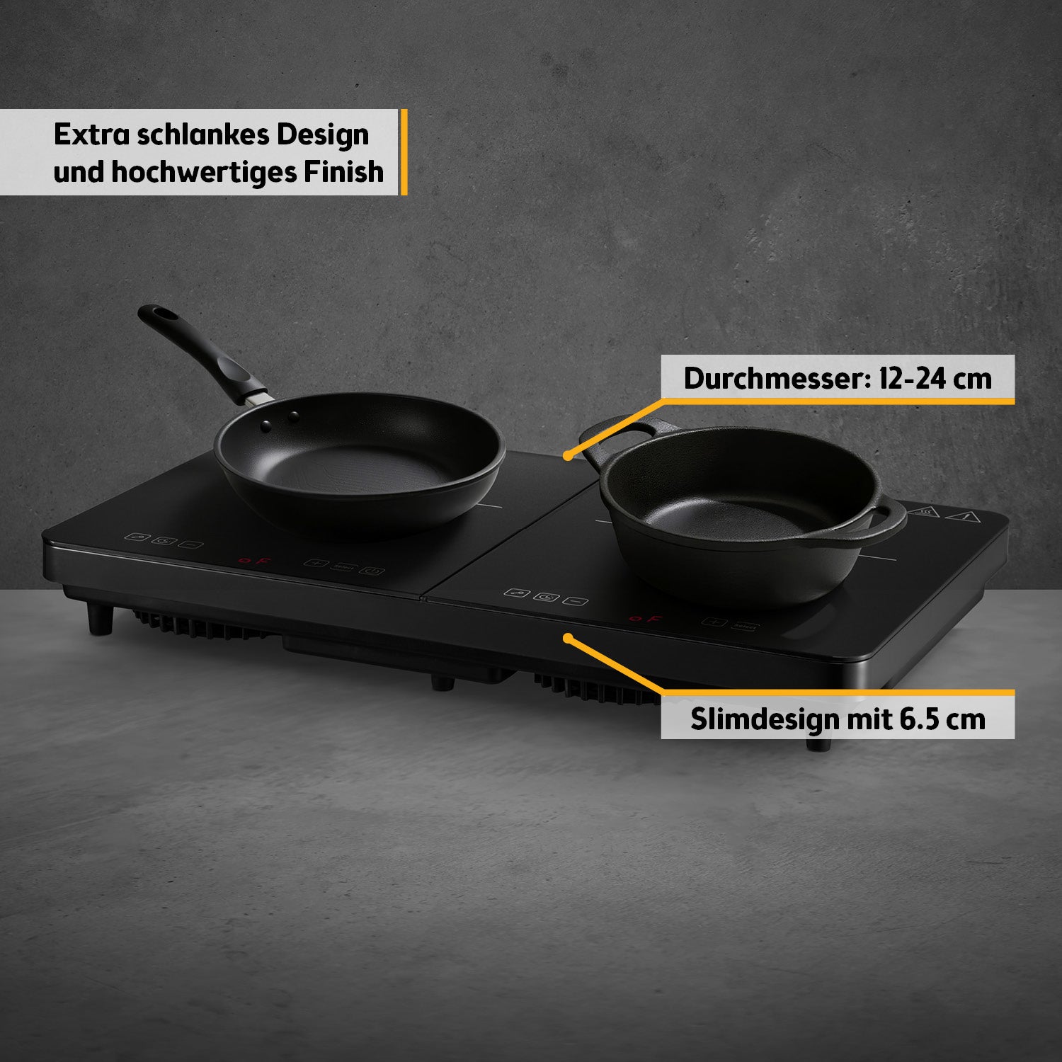 Double Induction Hotplate 3500 W, Touch Control, with Timer