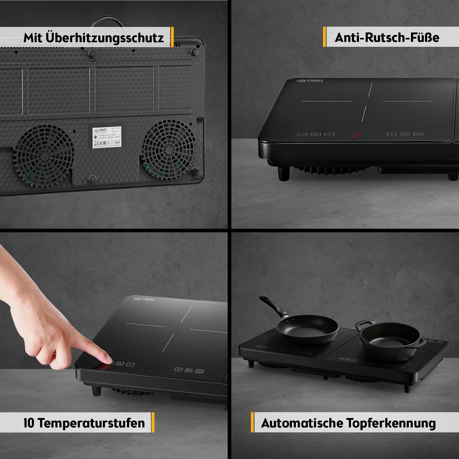 Double Induction Hotplate 3500 W, Touch Control, with Timer