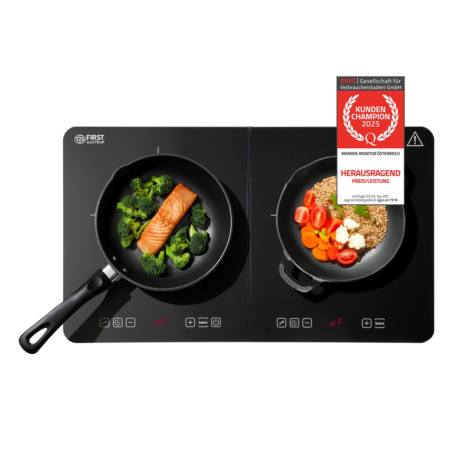 Double Induction Hotplate 3500 W, Touch Control, with Timer