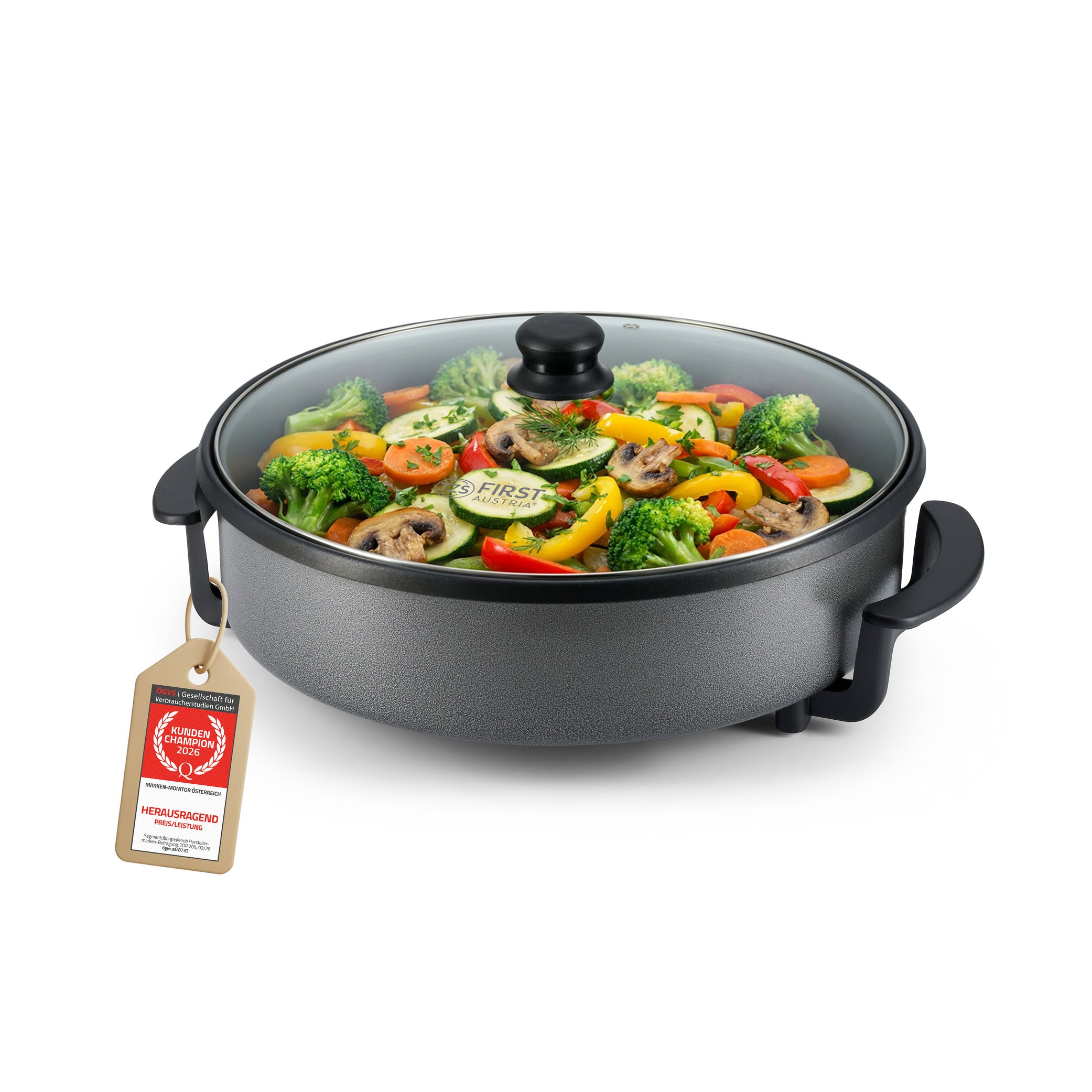 Electric Multi Pan 40 cm, Non-Stick Coated, incl. Glass Lid