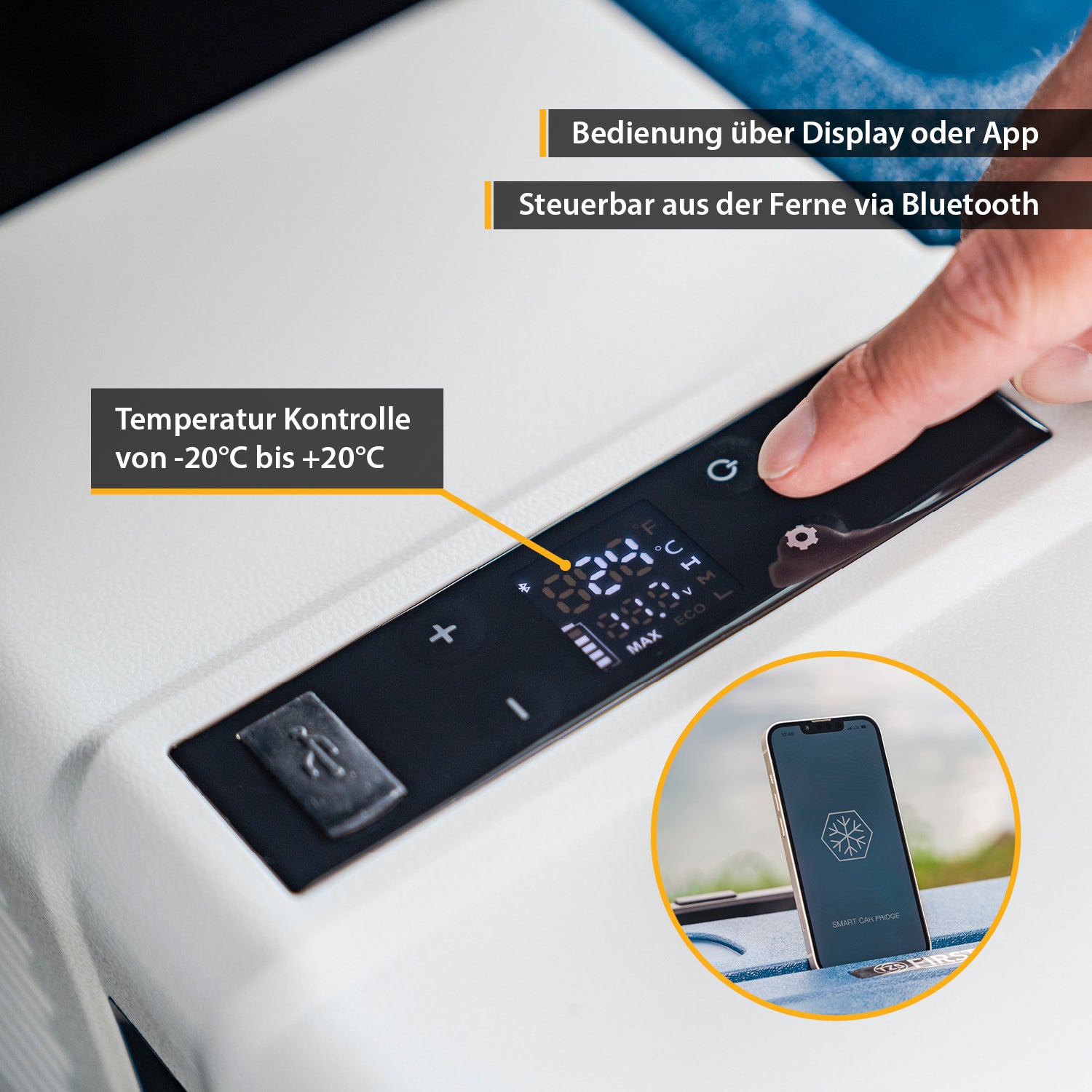 Kompressor-Kühlbox 52L, mit App-Steuerung, Trolley-Funktion