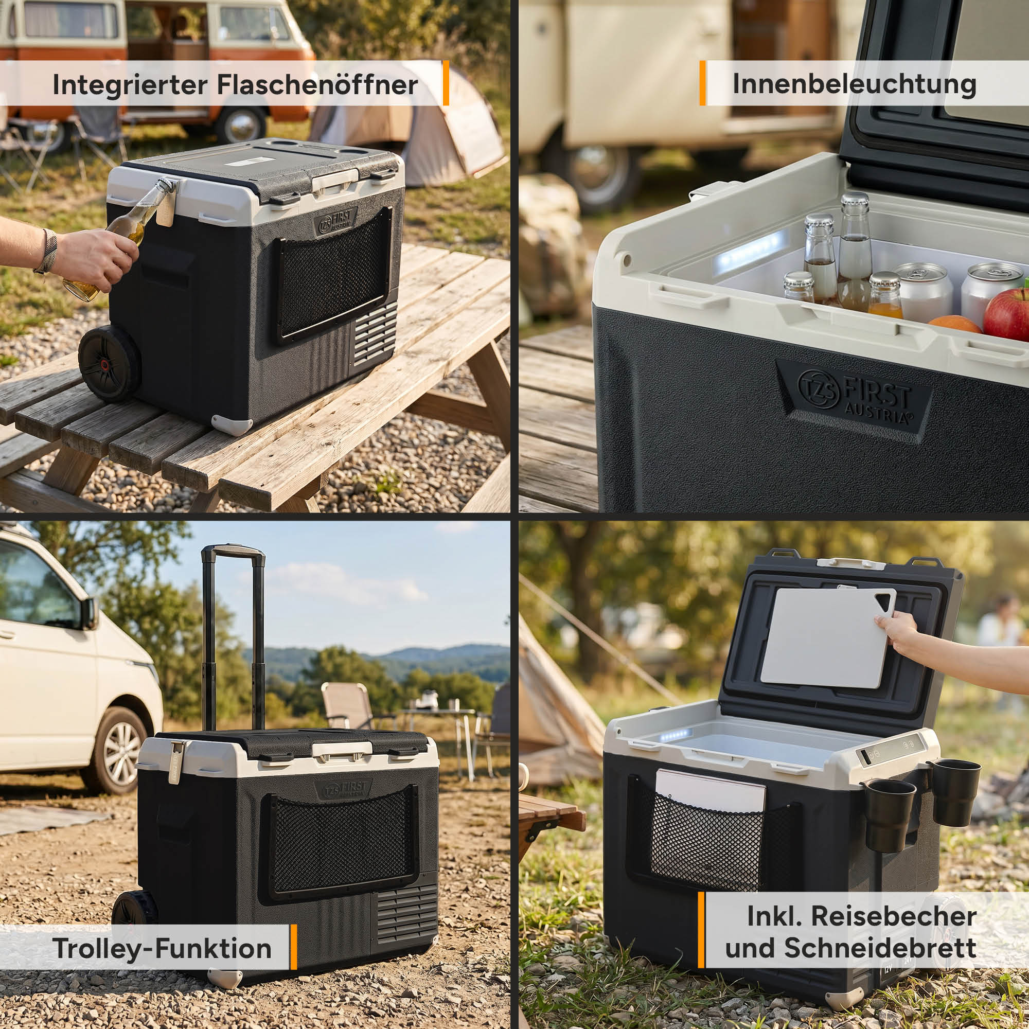 Kompressor-Kühlbox 40L, mit App-Steuerung, Trolleyfunktion