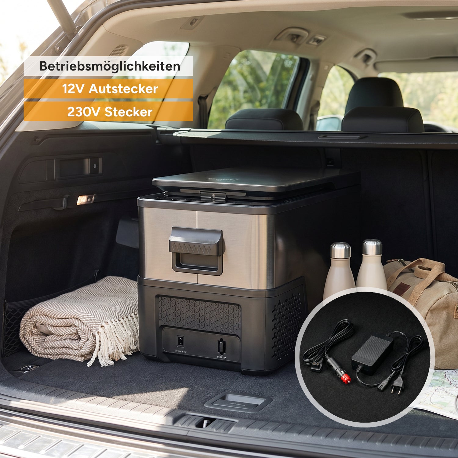 Kompressor-Kühlbox 27L, bis -20 °C, Dark Steel Anti-Fingerprint