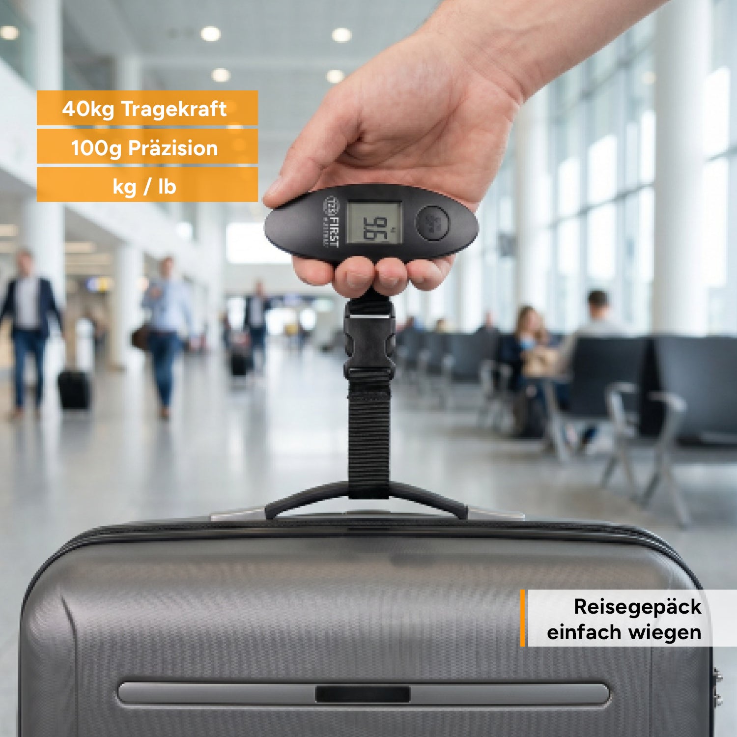 Digitale Kofferwaage 40 kg, präzise Messung, Tara-Funktion