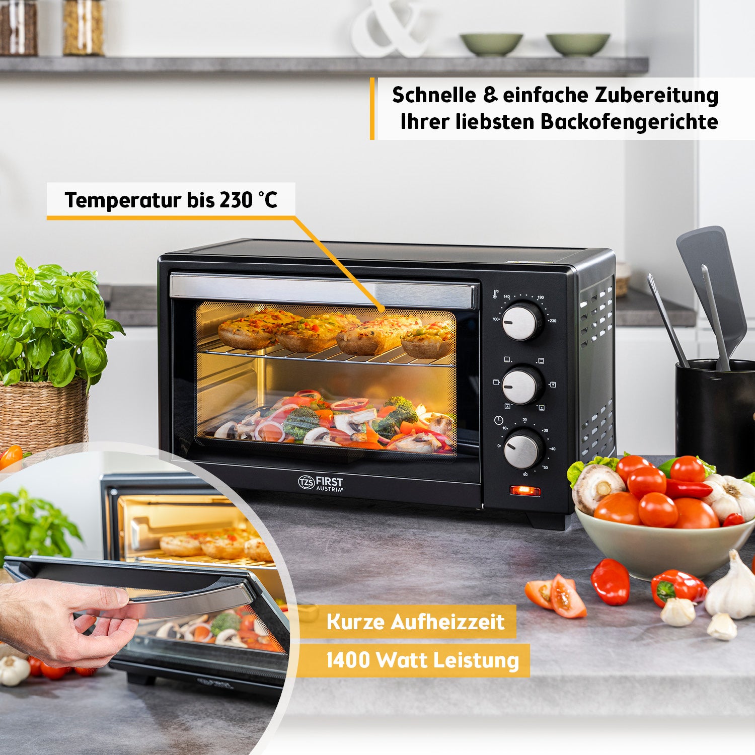 Mini Oven 20 L, with Convection, Space-Saving