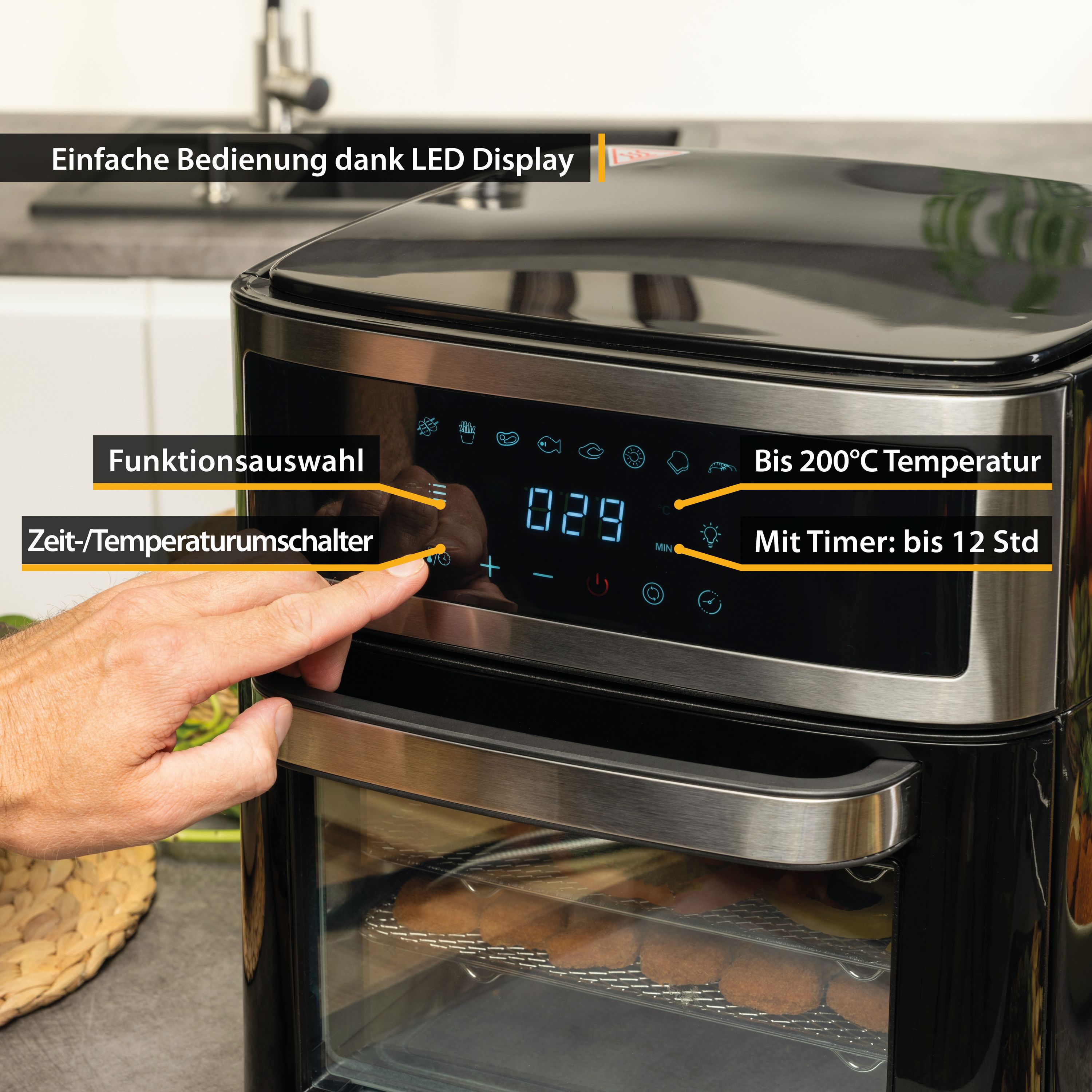 Air Fryer Oven 13 L, 8 Programs, with Rotisserie Spit