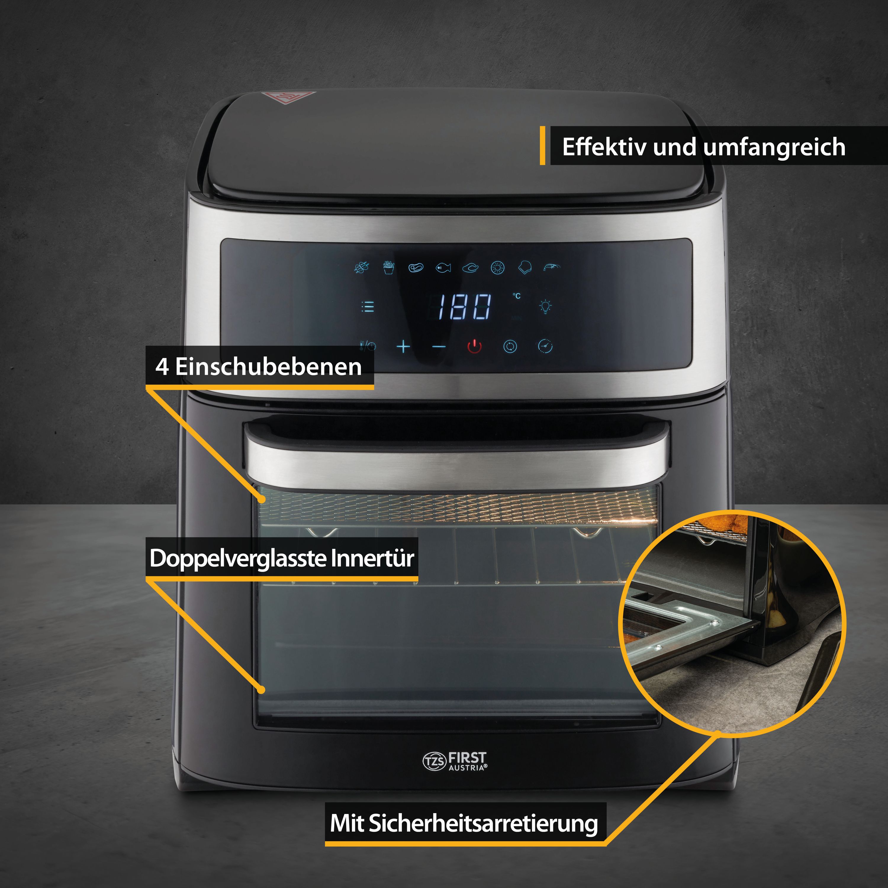 Air Fryer Oven 13 L, 8 Programs, with Rotisserie Spit