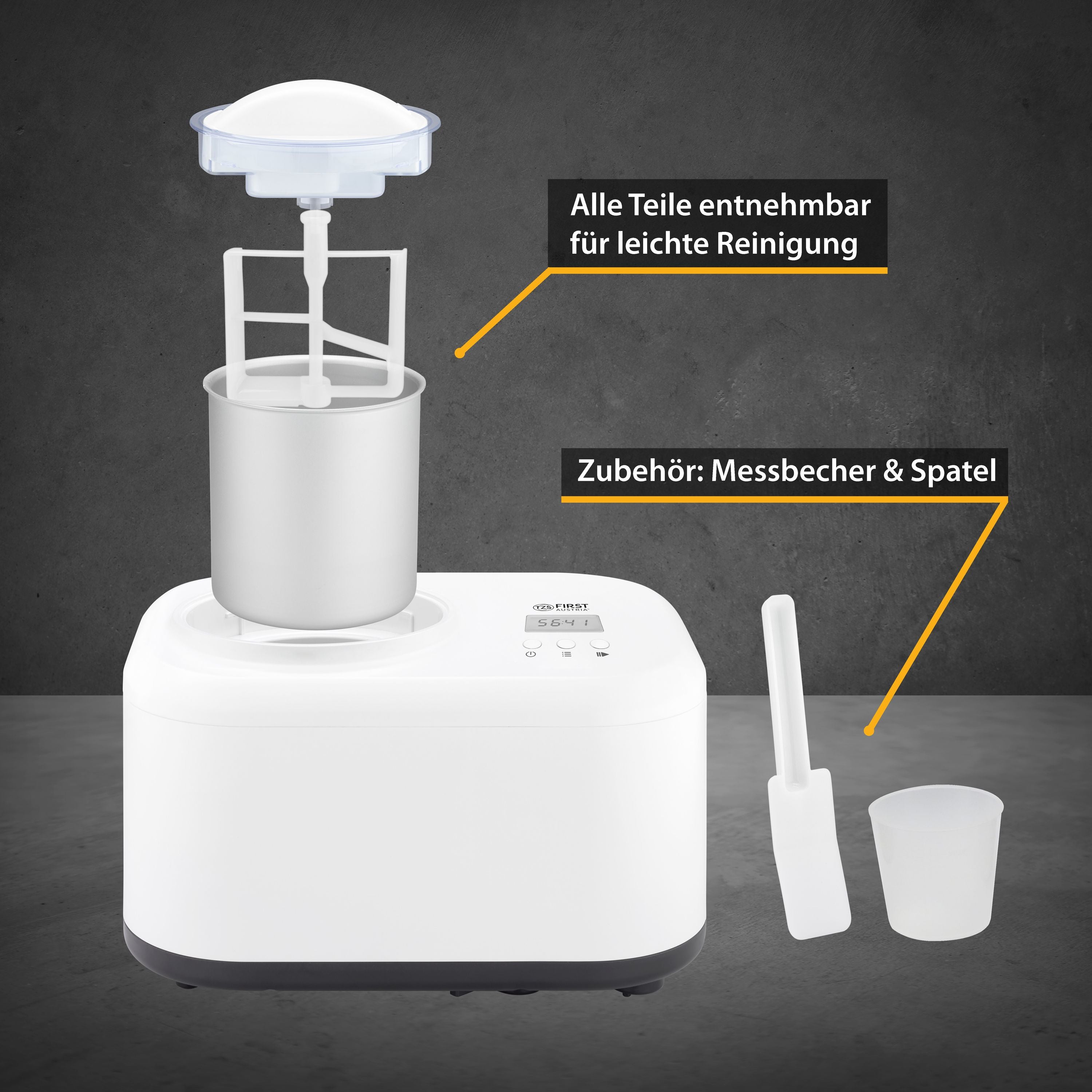 Eismaschine 1,2L, Edelstahl, mit Kühlkompressor