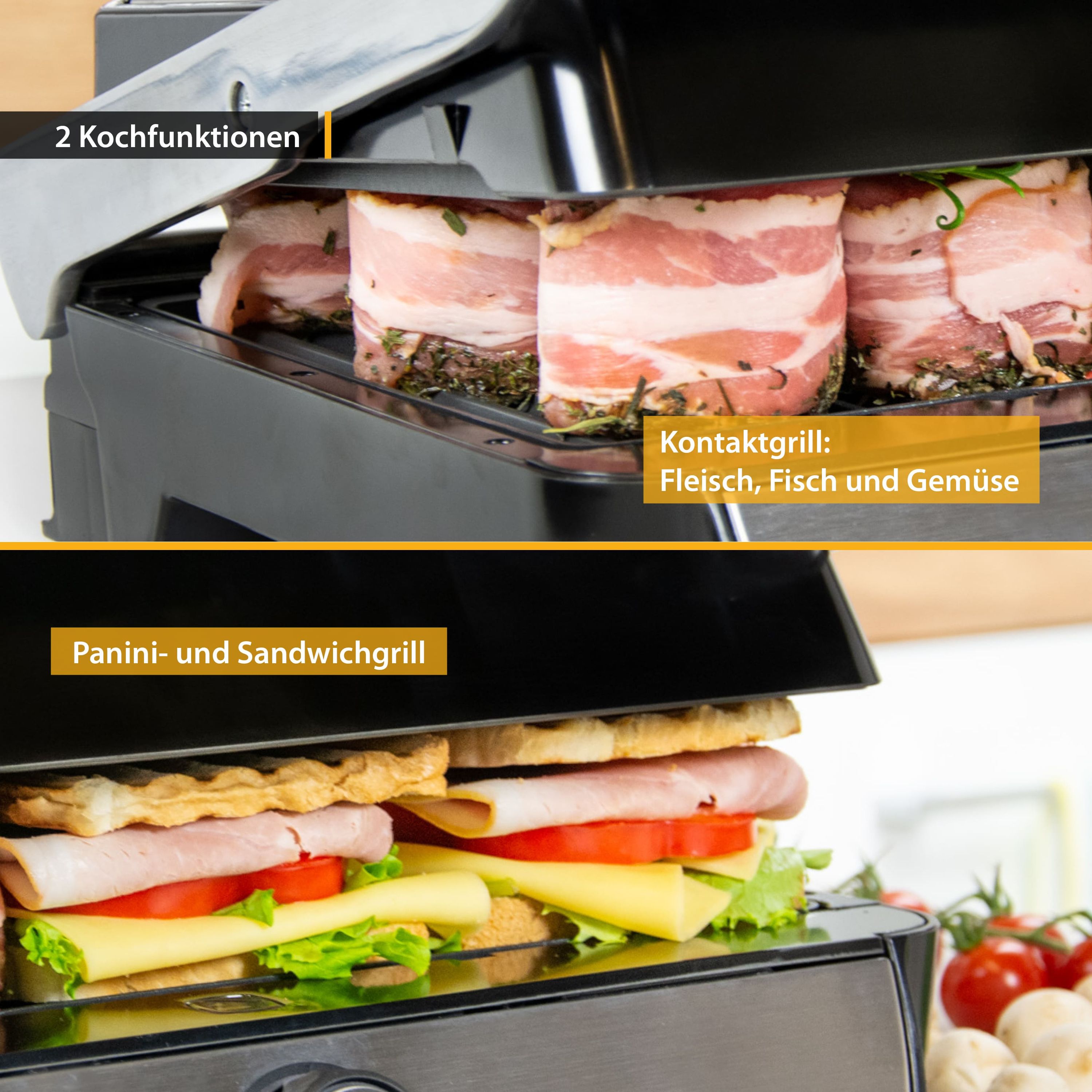 Table grill 1800 W, non-stick, 180° foldable