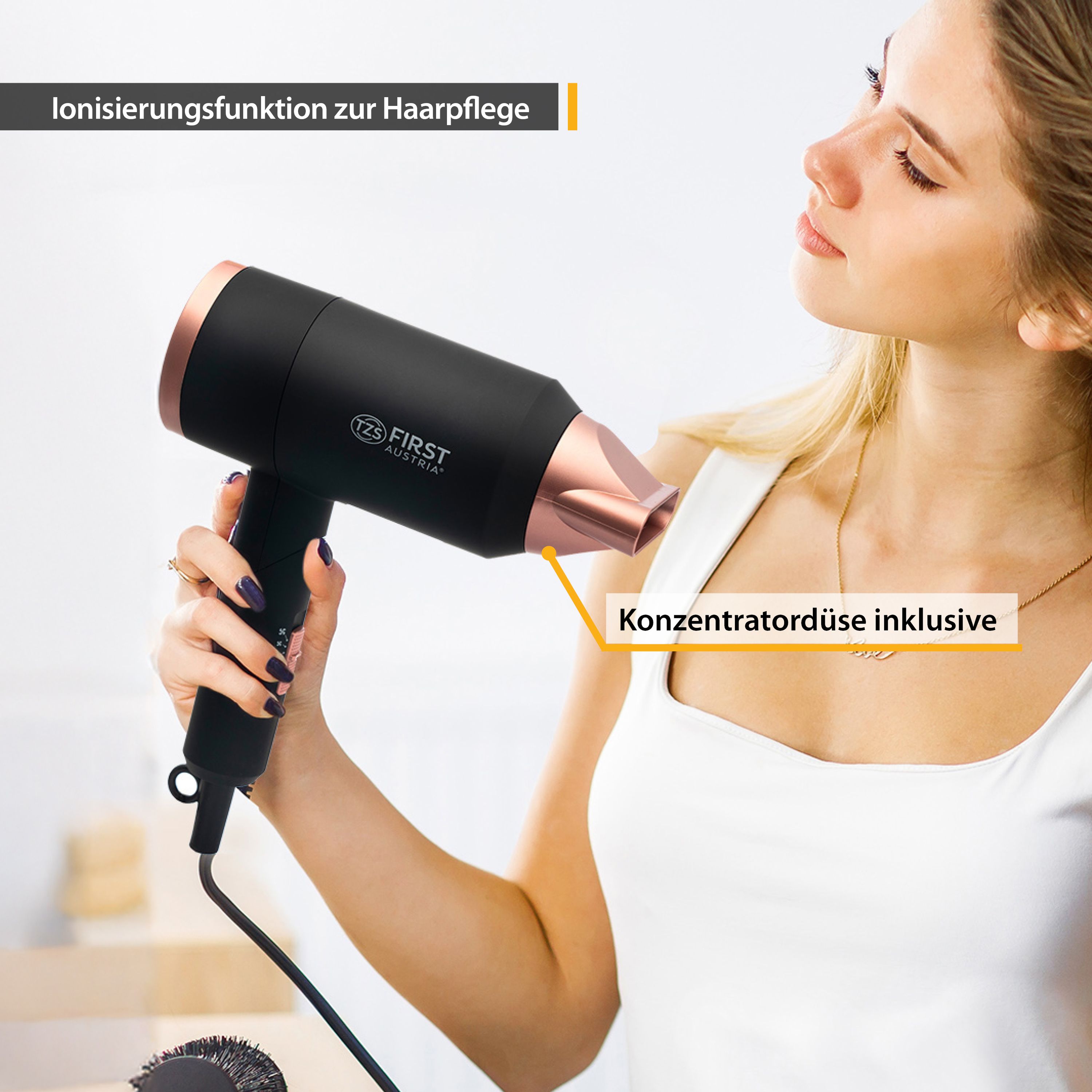 Travel Hair Dryer 450 g, Foldable Handle, Ionic Technology
