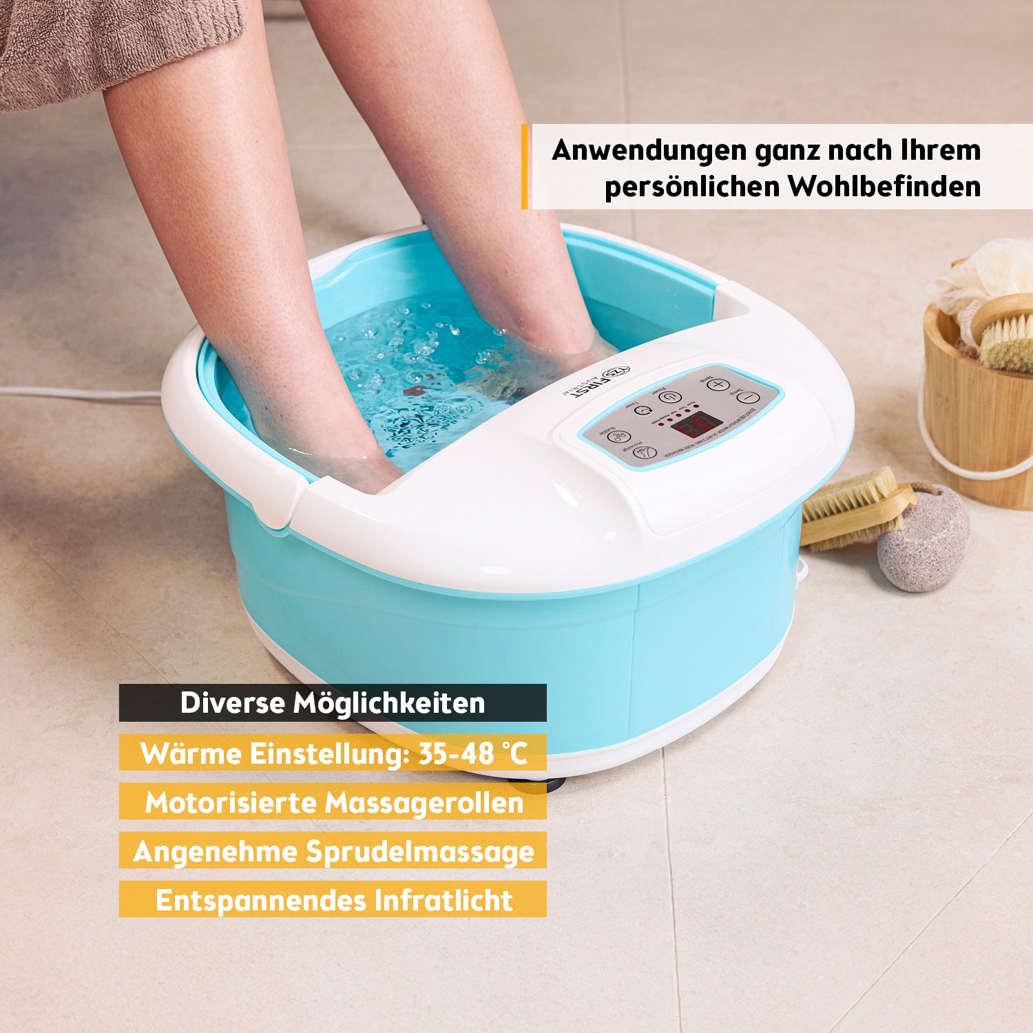 Professional foot spa, vibration massage, bubble function