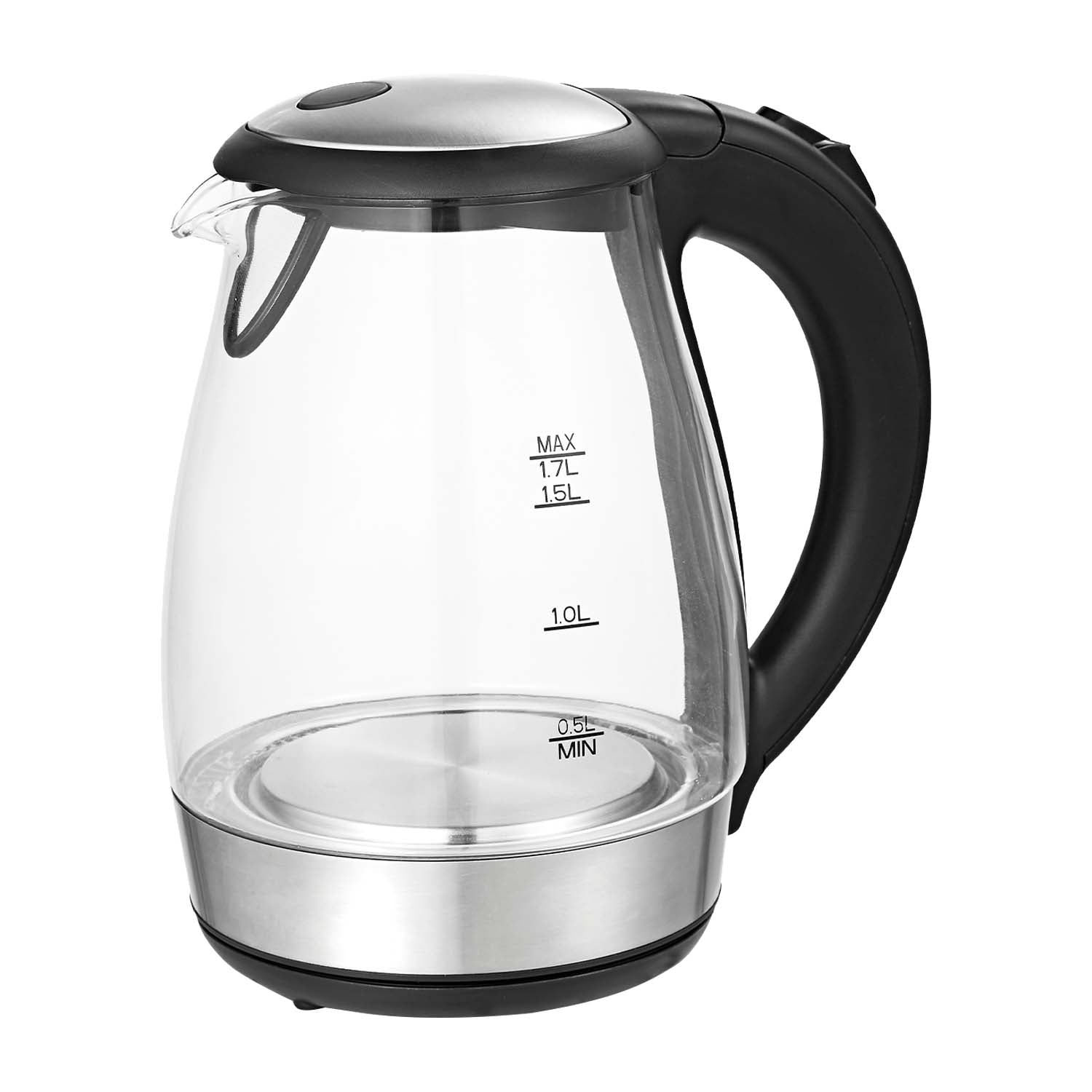 Wasserkocher 1,7 L Glas, 1850–2200 W, Cool-Touch-Griff