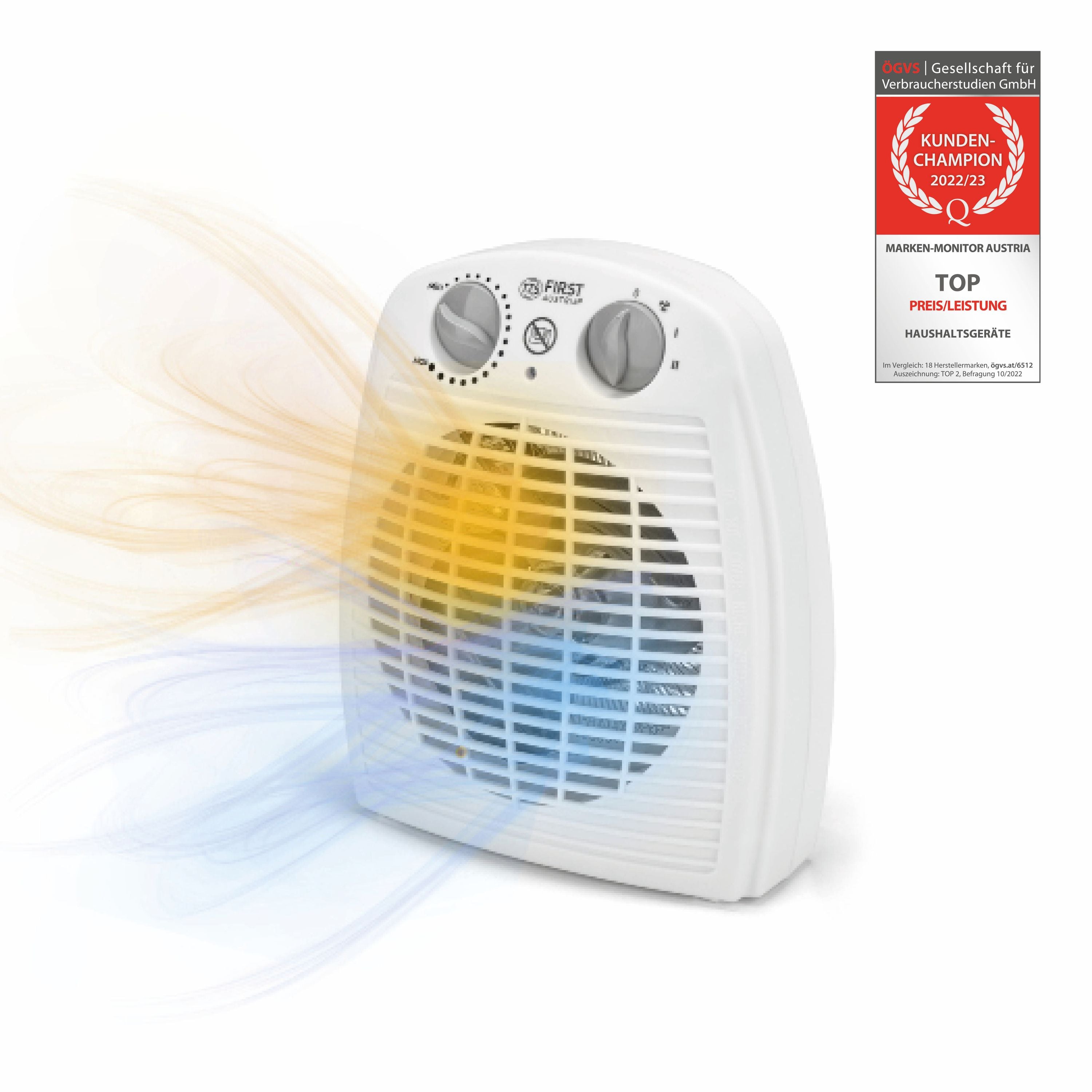 Fan Heater with Cool Air Fan, Thermostat, Overheat Protection