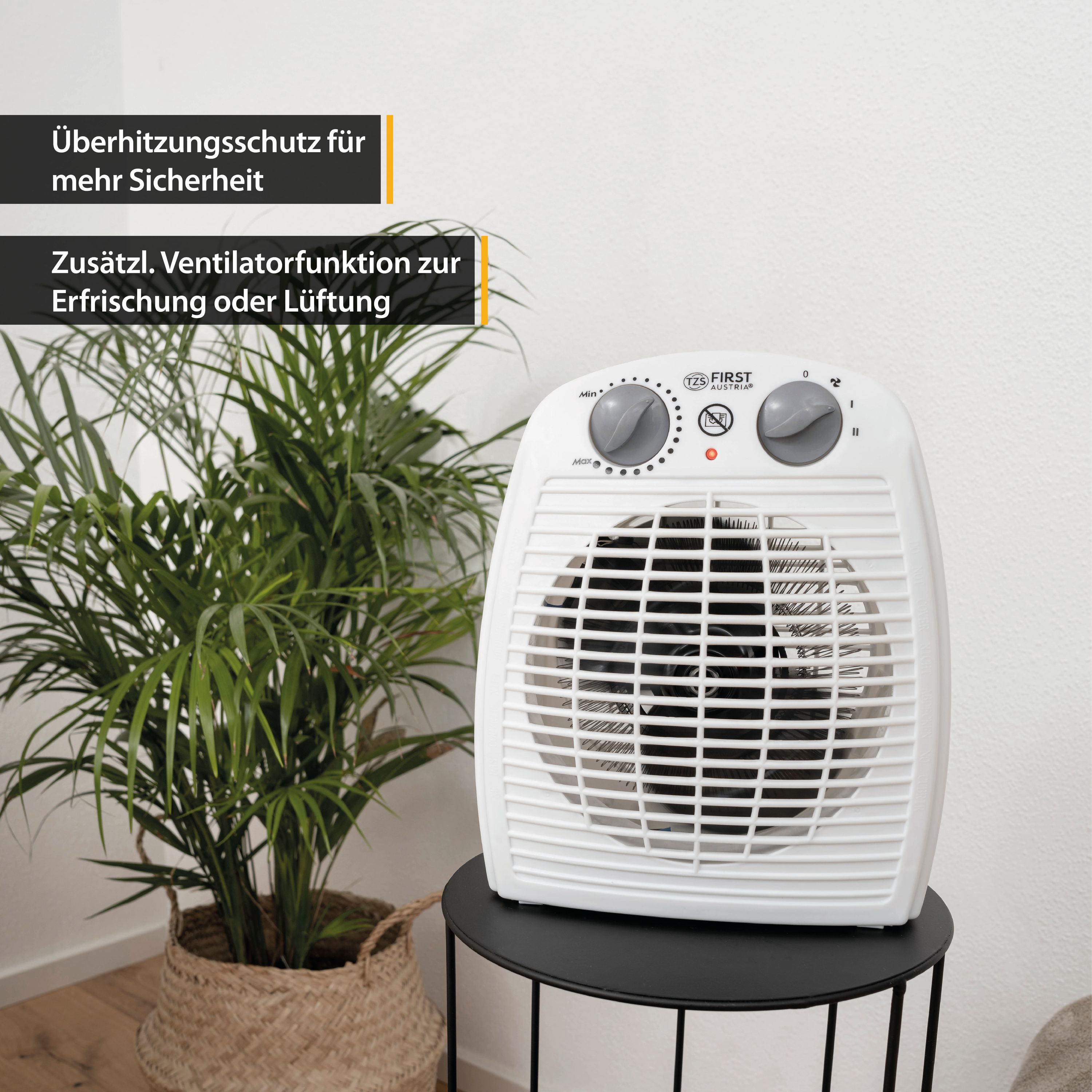 Fan Heater with Cool Air Fan, Thermostat, Overheat Protection