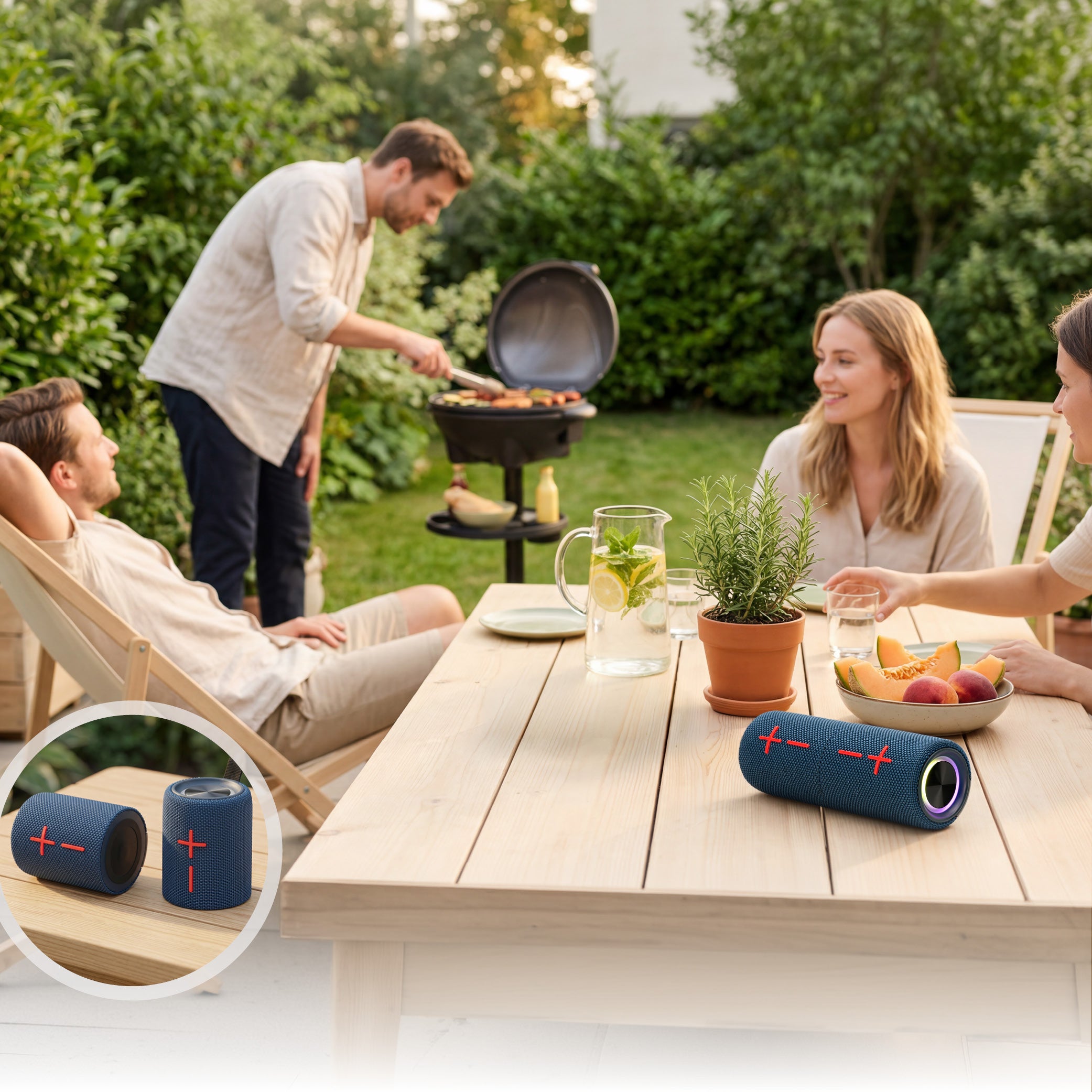TWS Bluetooth-Lautsprecher, 2-in-1 Magnetsystem, IPX5 spritzwassergeschützt