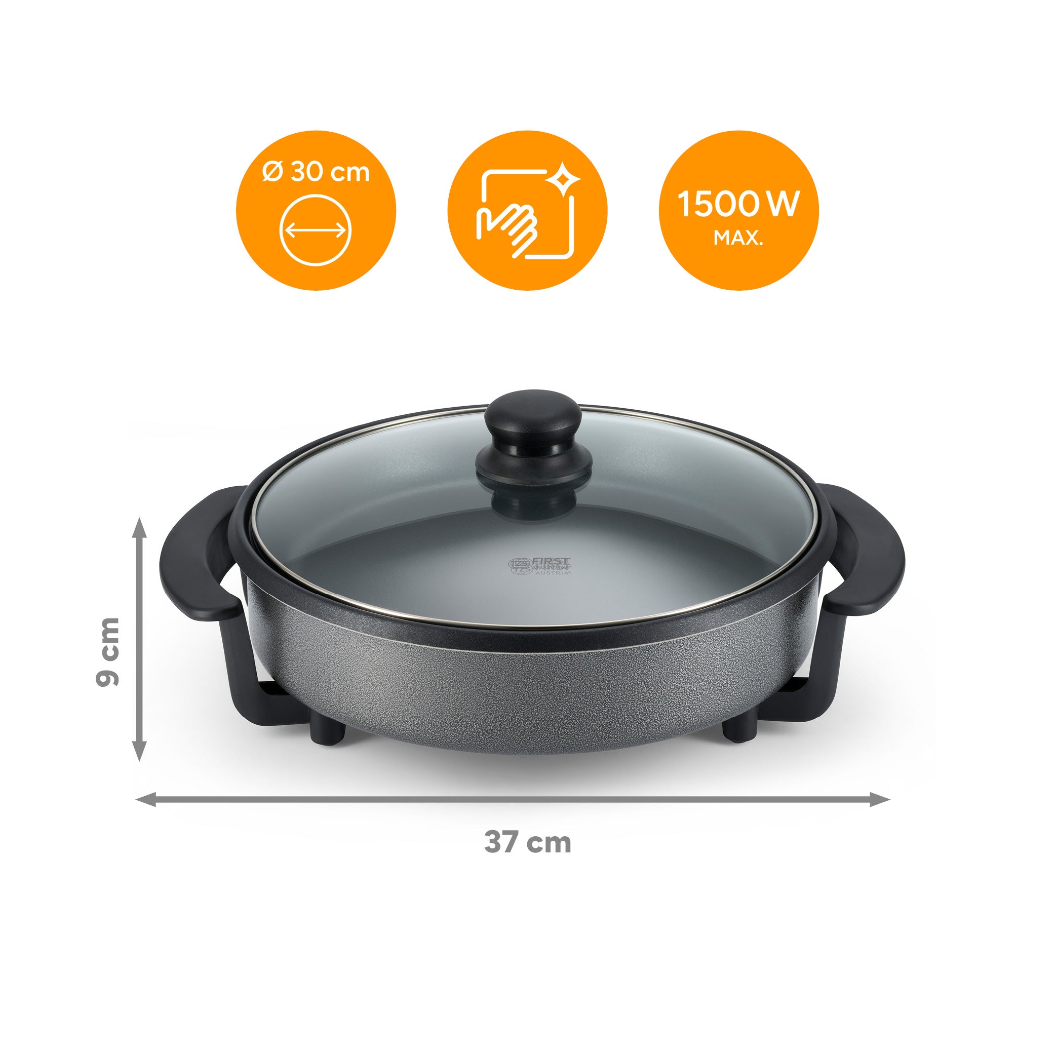 Electric Multi Pan 30 cm, Non-Stick Coated, incl. Glass Lid