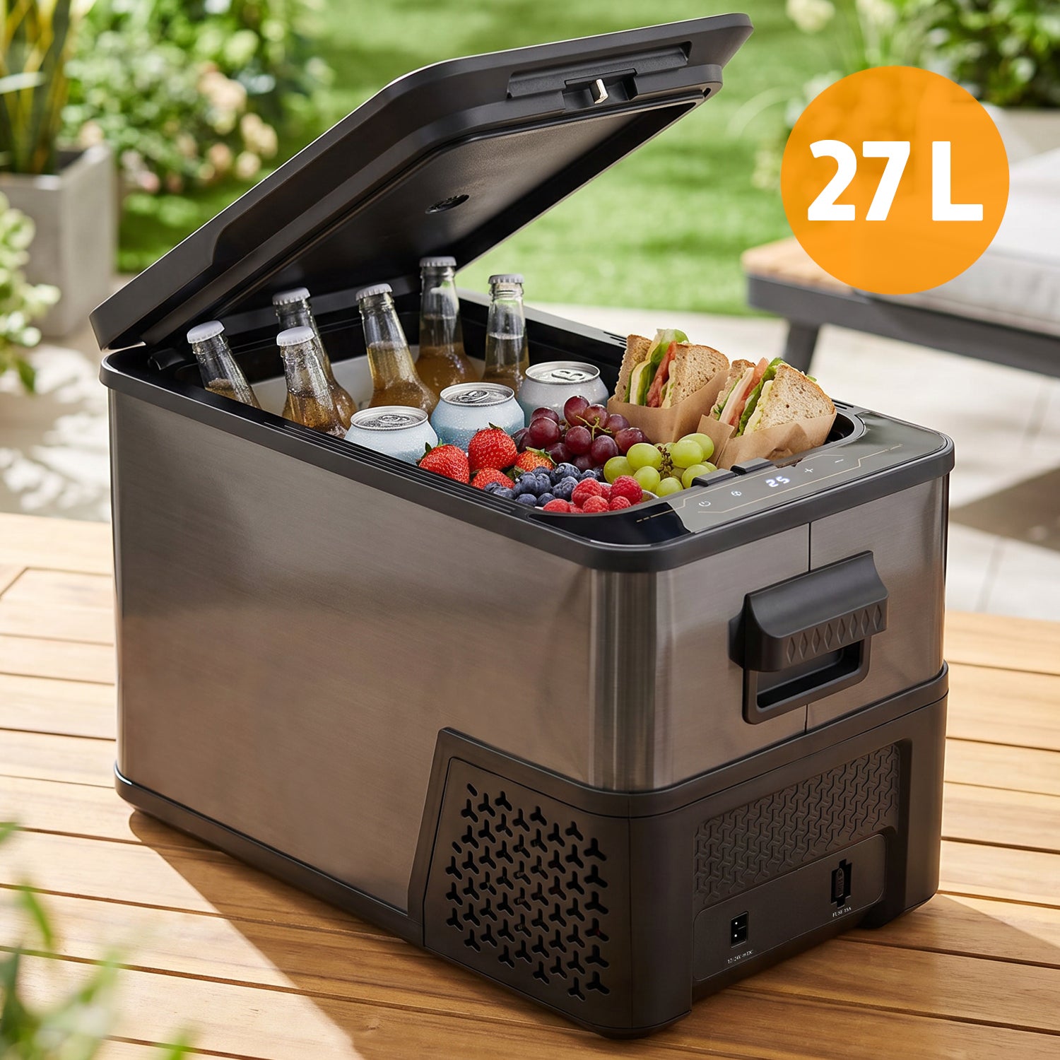 Kompressor-Kühlbox 27L, bis -20 °C, Dark Steel Anti-Fingerprint