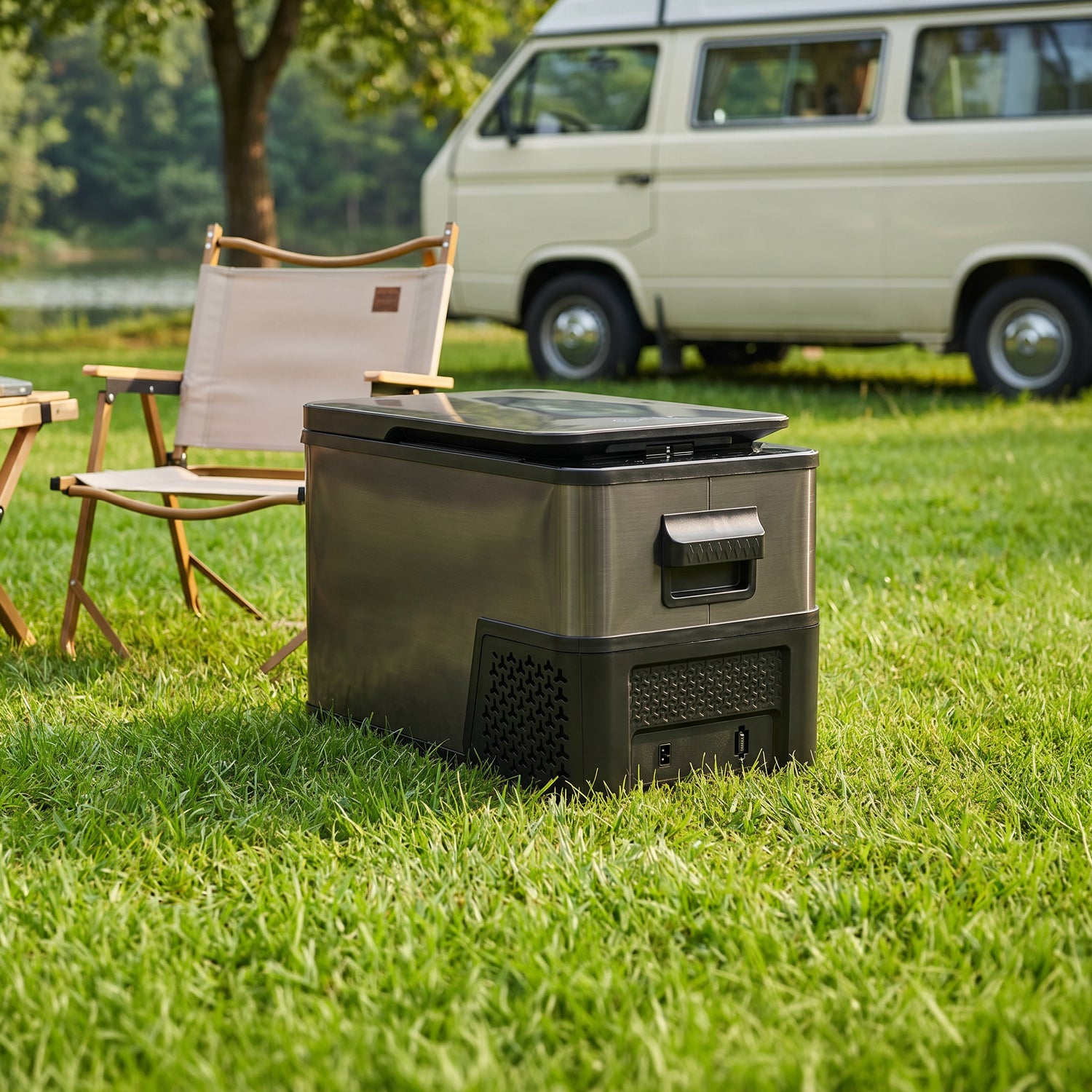 Kompressor-Kühlbox 27L, bis -20 °C, Dark Steel Anti-Fingerprint