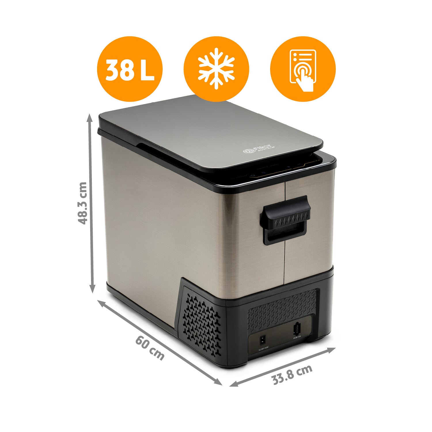 Compressor Cool Box 38 L, Dark Steel, Anti-Fingerprint