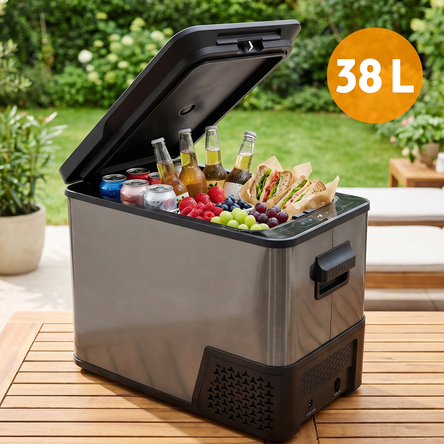 Kompressor-Kühlbox 38L, Dark Steel, Anti-Fingerprint