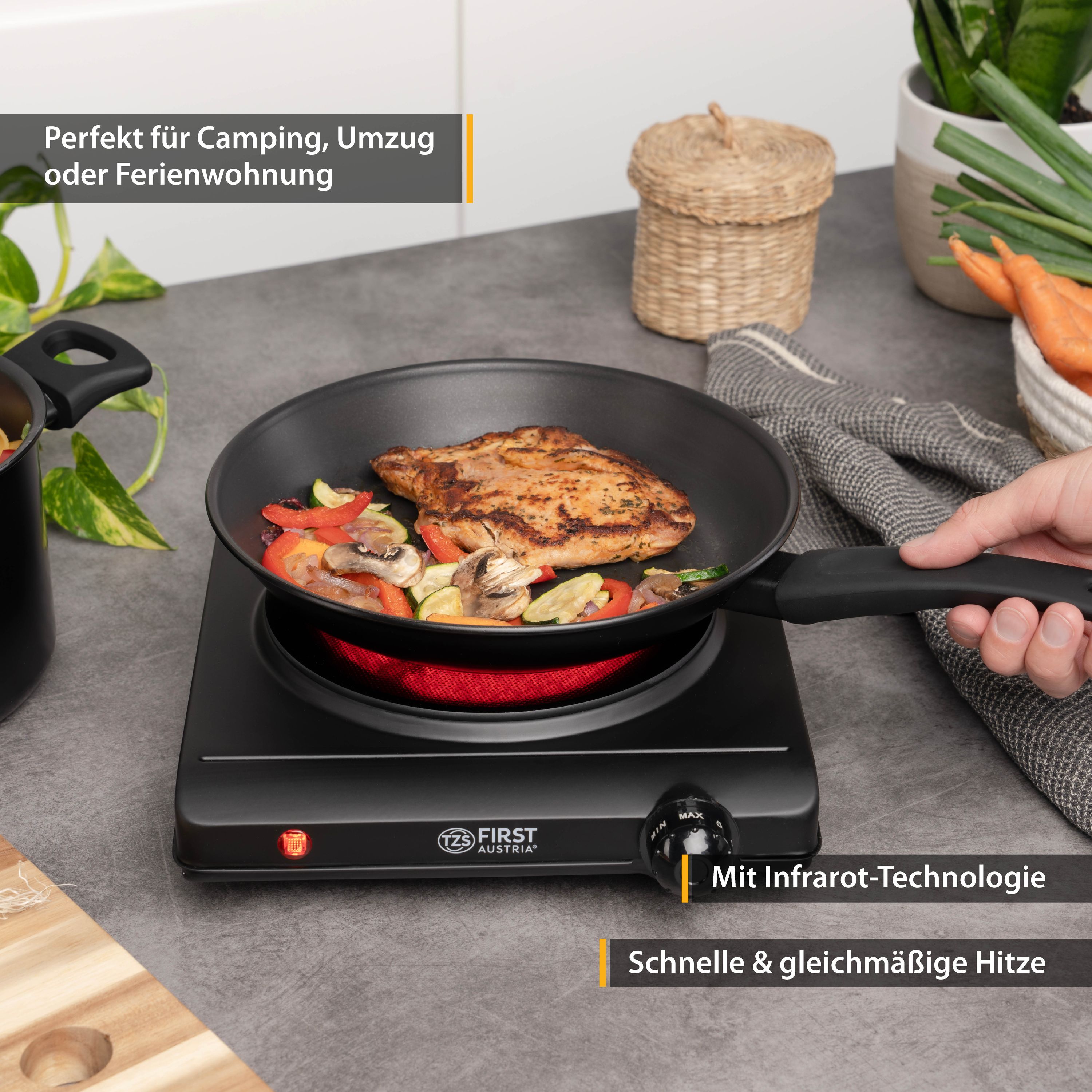Infrared Hotplate 1250 W, Glass Ceramic, Stepless Temperature