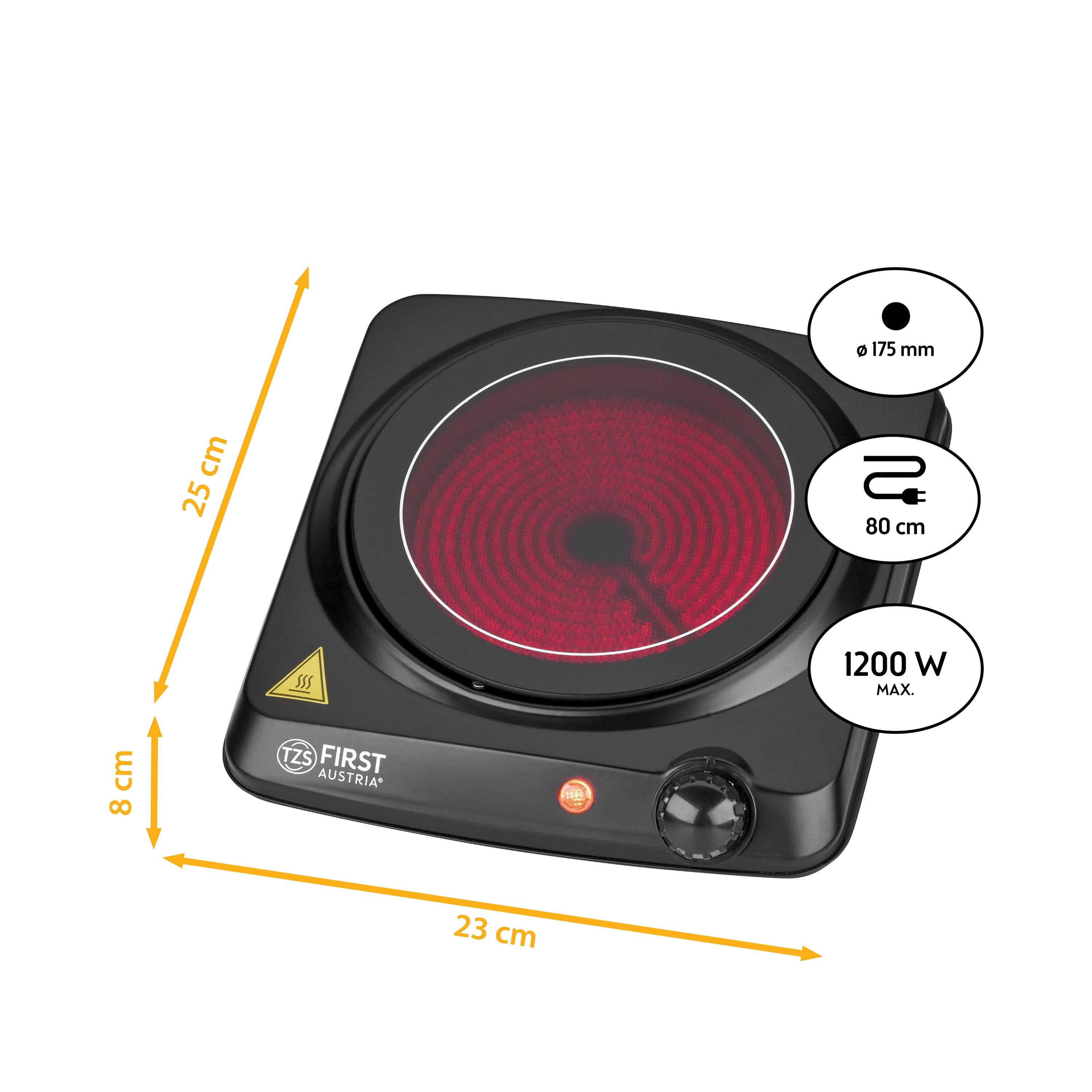 Infrared Hotplate 1200 W, Glass Ceramic, Stepless Thermostat